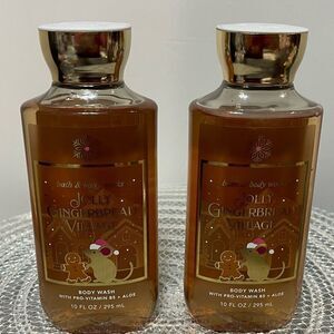 BBW Jolly Gingerbread Village Body Wash set of 2 NWT